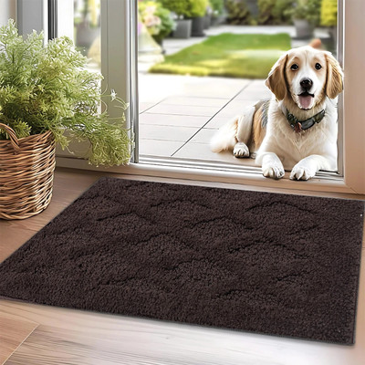 Enrich Homes Microfiber Door Mat(Brown, Medium)