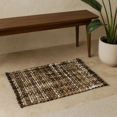 ELEGANT WEAVERS Microfiber Door & Floor Mat(Peanut, Medium)