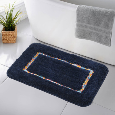 MAA HOME CONCEPT Microfiber Door Mat(Blue, Medium)