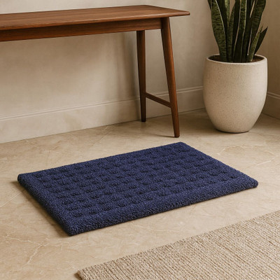 ELEGANT WEAVERS Microfiber Door & Floor Mat(True Blue, Medium)