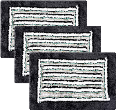 KUBER INDUSTRIES Microfiber Door Mat(Gray, Medium, Pack of 3)