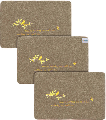 HOMESTIC by Kuber Industries Microfiber Door Mat(Grey, Free, Pack of 3)