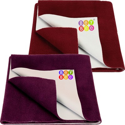 BeyBee Cotton Baby Bed Protecting Mat(Plum, Maroon, Large, Pack of 2)