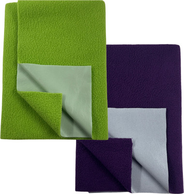 GUPTA Cotton Baby Bed Protecting Mat(Mint Green & Dark Purpal, Small, Pack of 2)