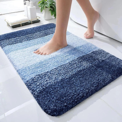 Snug Step Microfiber Floor Mat(Blue, Large)
