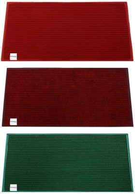 HOMESTIC Microfiber Door Mat(Green, Free, Pack of 3)