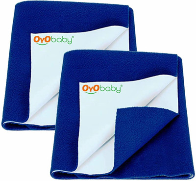 Oyo Baby Cotton Baby Bed Protecting Mat(Royal Blue, Pack of 2, Large)