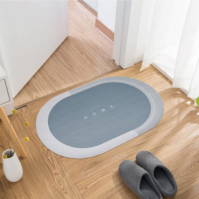 KUBER INDUSTRIES Polyester Bathroom Mat(Blue, Medium)