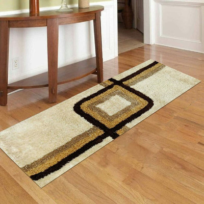 TURIYA Polyester Floor Mat(Beige, Medium)
