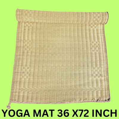 orric Cotton Chatai Mat(36 x72 Single Layered chatai madur kusha Grass mat korai pai Organic Yoga mat, Large)