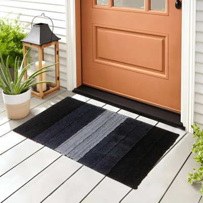 Snug Step Microfiber Floor Mat(Gray Black, Medium)