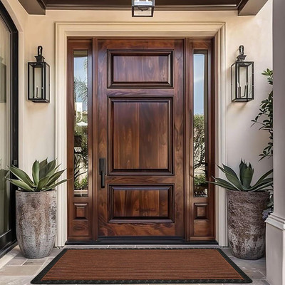 Ultica Fab Rubber Door Mat(Brown, Medium)