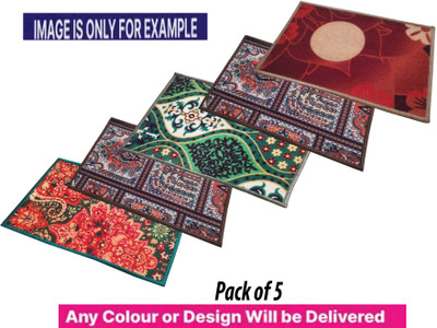 AAZEEM Polyester Door Mat(Multicolor, Medium, Pack of 5)