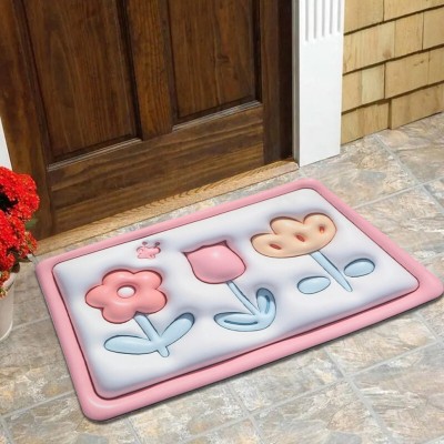 DPA Collection PVC (Polyvinyl Chloride) Door Mat(Pink, Large)