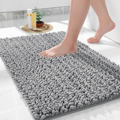 STEFLON Microfiber Door Mat(Silver Grey, Medium)