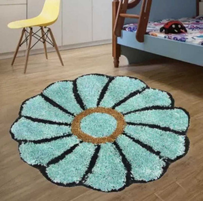 HRB Microfiber Door & Floor Mat(Light Blue, Medium)