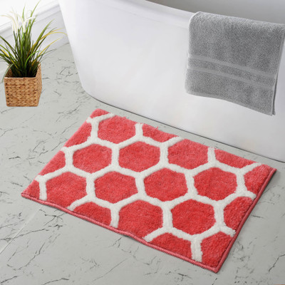 MAA HOME CONCEPT Microfiber Door Mat(Pink, Medium)