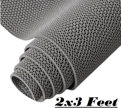 Shieldfab Rubber Bathroom Mat(Grey-2x3feet, Large)