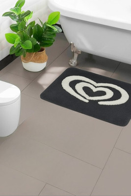 MbsHandloom Microfiber Door & Floor Mat(Grey, Small)
