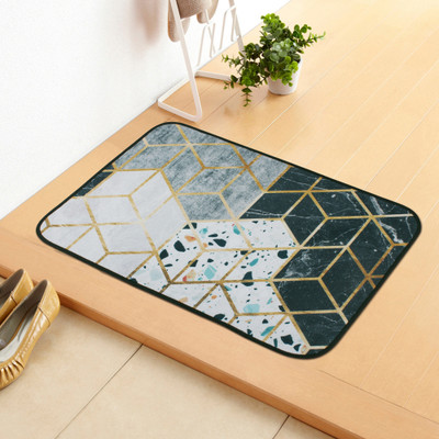 Story@home Polyester Floor Mat(Black, Grey, Medium)
