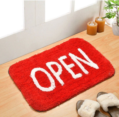 ZAIRE HOME Microfiber Floor Mat(Red, Free, Pack of 2)