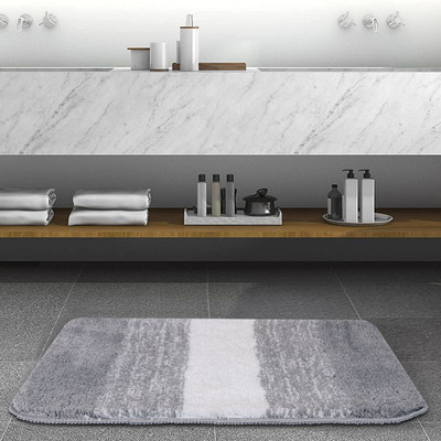 MAA HOME CONCEPT Microfiber Door Mat(Silver Grey, Large)