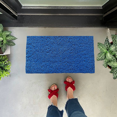 VSTUCART Plastic Door Mat(Blue, Small)