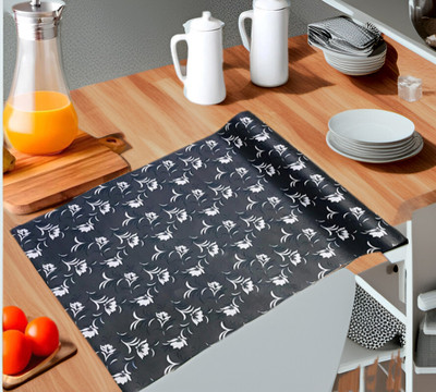 SANRAKSSHAN PVC (Polyvinyl Chloride) Drawer Mat(Grey, Black, Medium)