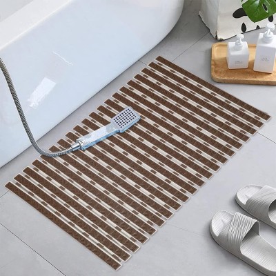 HomeCloud Silicone Bathroom Mat(Brown, Medium)