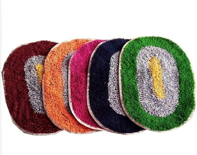 kumar international Cotton Door Mat(Multicolor, Medium, Pack of 5)