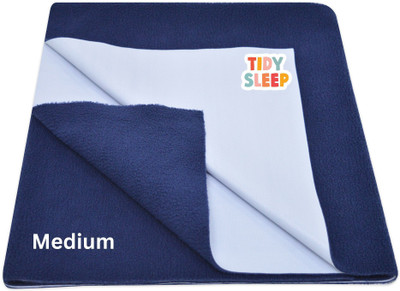 TIDY SLEEP Cotton, Fleece Baby Bed Protecting Mat(Midnight blue, Medium)