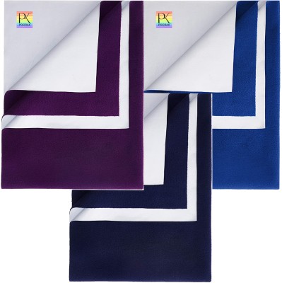 Poorak Cotton Baby Bed Protecting Mat(Purple, Blue & Dark Blue, Large, Pack of 3)