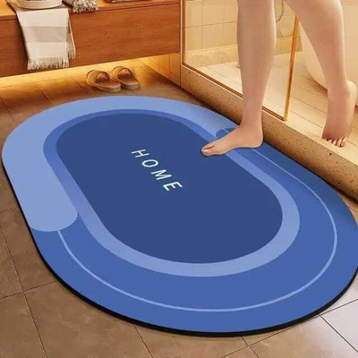 HEZKRT Rubber Bathroom Mat(Blue, Medium)