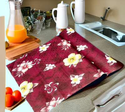 SANRAKSSHAN PVC (Polyvinyl Chloride) Drawer Mat(Red, Medium)