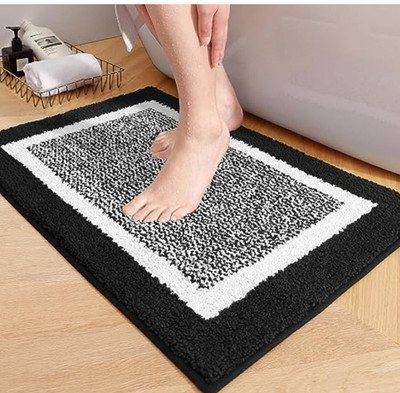MAA HOME CONCEPT Microfiber Door Mat(Black, Small)