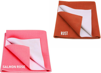 ELEVANTO Cotton Baby Bed Protecting Mat(Rust Selmon, Extra Large, Pack of 2)