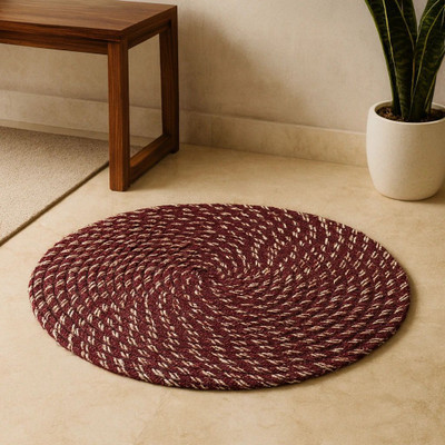 ELEGANT WEAVERS Microfiber Door & Floor Mat(Dark red, Medium)