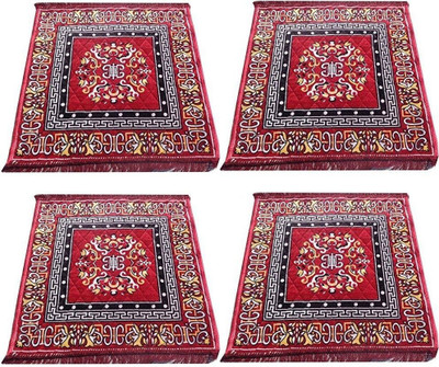 Anokhi Velvet Prayer Mat(Maroon, Pack of 4, Free)