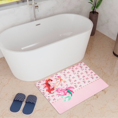 KUBER INDUSTRIES Polyester, Rubber Bathroom Mat(Pink, Medium)