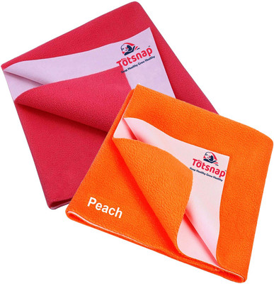 Totsnap Cotton Baby Bed Protecting Mat(Peach, DarkPink, Pack of 2, Large)