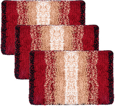 KUBER INDUSTRIES Microfiber Door Mat(Cream, Medium, Pack of 3)