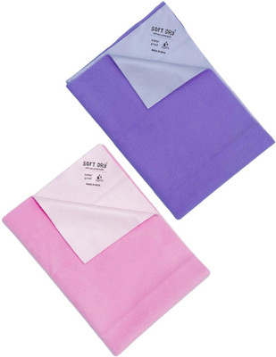 SOFTDRY Fleece Baby Bed Protecting Mat(Pink & Light Purple, Small)