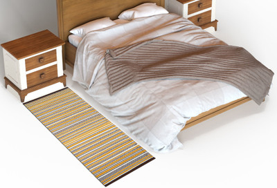 house of handmade Cotton Floor Mat(Yellow, Large)