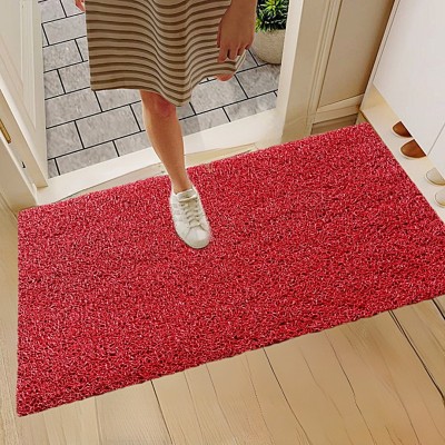 VSTUCART PVC (Polyvinyl Chloride) Door Mat(Red, Large)