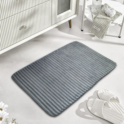 STATUS Velvet Bathroom Mat(Grey, Large) deal from flipkart
