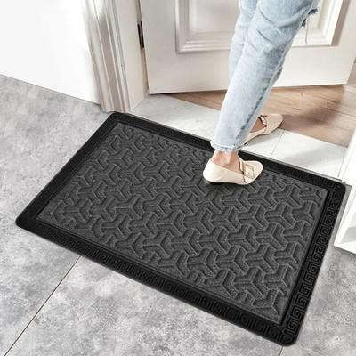 Shoppingzone Rubber Door Mat(Grey-TipTop, Large)