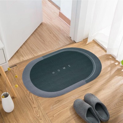 KUBER INDUSTRIES Polyester Bathroom Mat(Gray, Medium)