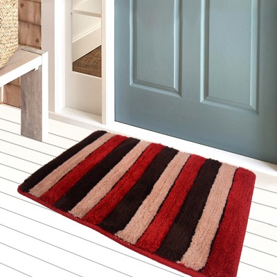 MADWAY Cotton, Microfiber Floor Mat(RED BLACK, Free)