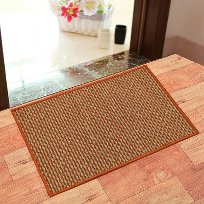 Enyra Homes Polyester Door Mat(Orange, Medium)