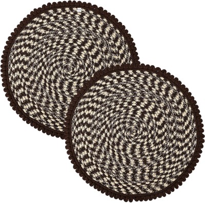 HOMESTIC Cotton Door Mat(Brown, Yellow, Large, Pack of 2)